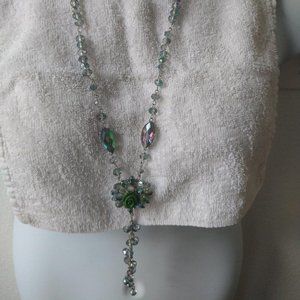 Long crystal necklace
